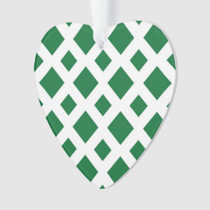 Diamants verts sur blanc