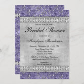 Diamants violets Invitation de douche nuptiale Arg (Devant / Derrière)