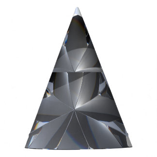 Diamantsteen: zwarte ruimte schittert. feesthoedjes