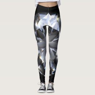 Diamantsteen: zwarte ruimte schittert. leggings