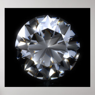 Diamantsteen: zwarte ruimte schittert. poster