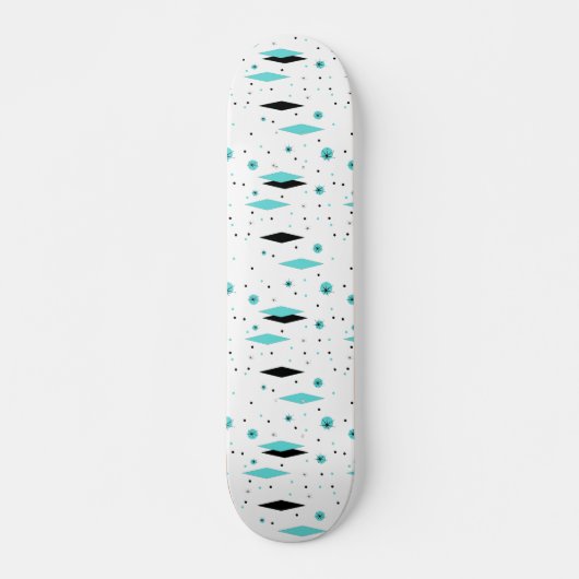 Diamètre Turquoise Rétro & Starburts Skateboard (Devant)