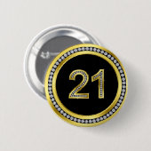 Diamond 21st Birthday Pin Ronde Button 5,7 Cm (Voorkant /achterkant)