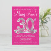 Diamond 30th Birthday Invitation Kaart (Staand voorkant)