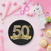 Diamond 50th Birthday Papieren Bordje (Feest)