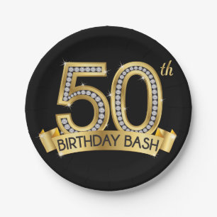 Diamond 50th Birthday Papieren Bordje
