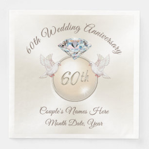 Diamond 60e Jubileum servetten, gepersonaliseerd Servet