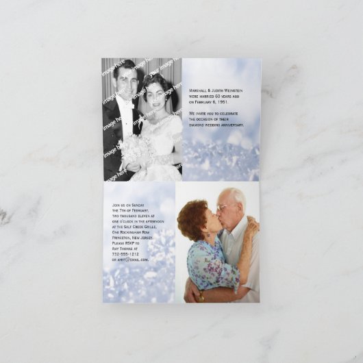 Diamond (60e) Pareltjes Jubileum Uitnodiging (Binnen)