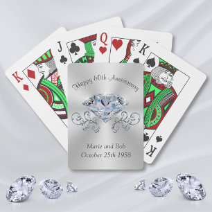 Diamond 60th Jubileum Speelkaarten, Jouw tekst Pokerkaarten