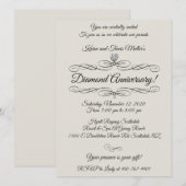 Diamond 60th verjaardagsfeest kaart (Voorkant / Achterkant)