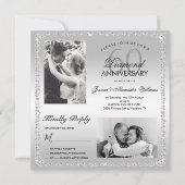 Diamond 60th Wedding Jubileum Dubbele Foto Kaart (Voorkant)