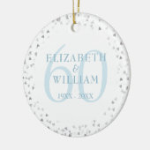 Diamond 60th Wedding Jubileum Hearts Confetti Keramisch Ornament (Links)