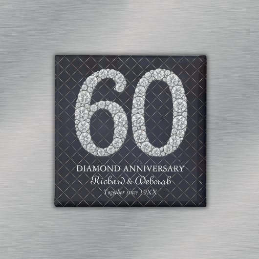 Diamond 60th Wedding Jubileum Keepsake Magneet