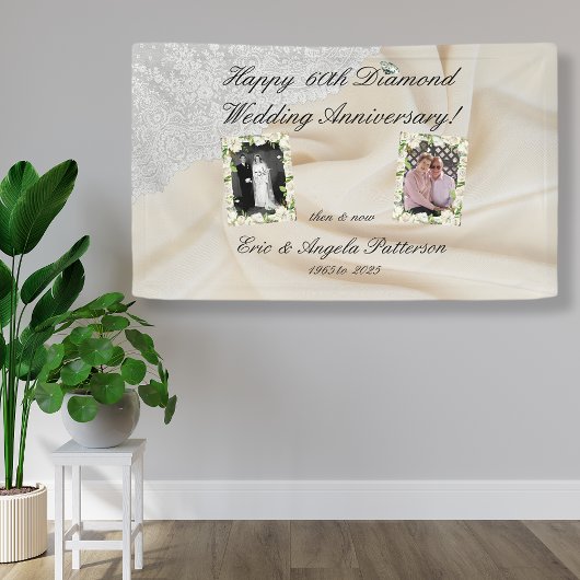Diamond 60th Wedding Jubileum Spandoek