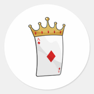 Diamond Ace met King Crown Ronde Sticker