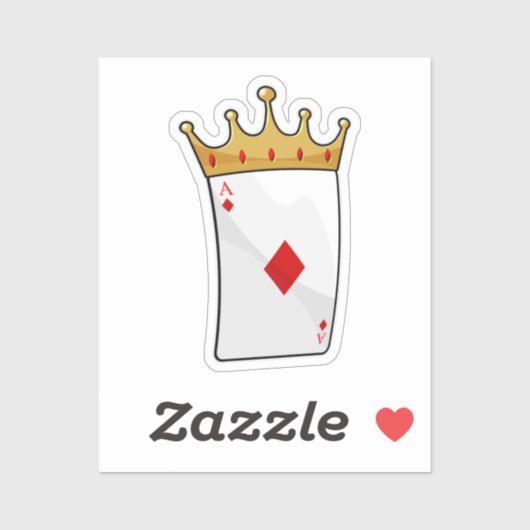 Diamond Ace met King Crown Sticker (Vel)