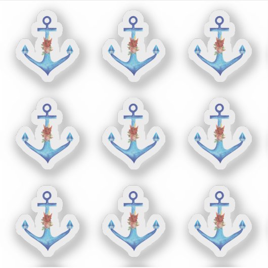 Diamond Anchor Fabulous Ocean Wedding Sticker (Voorkant)
