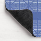 Diamond and Stripes Pattern Navy/Blue Custom Name Muismat (Hoek)