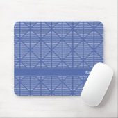 Diamond and Stripes Pattern Navy/Blue Custom Name Muismat (Met muis)