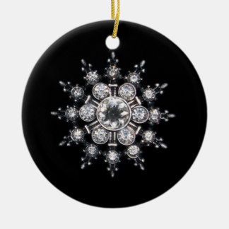 Diamond April Crystal Birthstone Snowflake Jewel Keramisch Ornament
