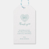 Diamond aqua wit juweel hart lijn art cadeau label cadeaulabel (Achterkant)
