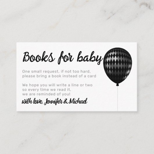 Diamond Balloon Sparkles Party Books for Baby Informatiekaartje (Voorkant)