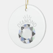 Diamond Birthstone Keramisch Ornament (Links)