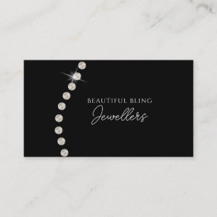 Diamond Black Bling Sieraden Winkel Gift Merchant Visitekaartje