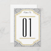 Diamond Black & Gold Table Number Kaart (Voorkant / Achterkant)