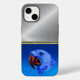 Diamond Blauwe Glitter Papegaai Vogel Liefhebber H Case-Mate iPhone 14 Hoesje