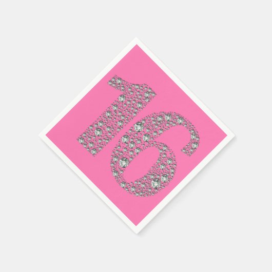 Diamond Bling 16 Zestien 16e verjaardag ELKE KLEUR Servetten (Hoek)