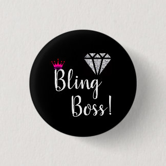 Diamond Bling Boss Pin. Ronde Button 3,2 Cm