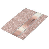 Diamond Bling Glitter Calligraphy Name Roos Gold iPad Cover (Zijkant)