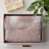 Diamond Bling Glitter Calligraphy Name Roos Gold Tissuepapier (Geschenk)