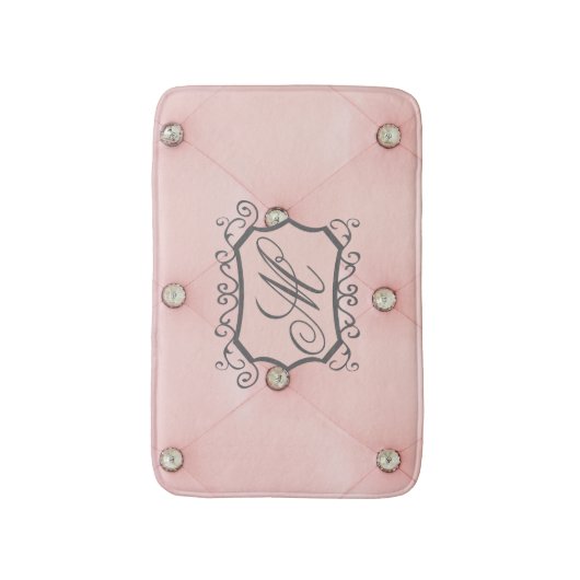 Diamond Bling Pink Tufted Leather Pattern Mat (Voorkant Verticaal)