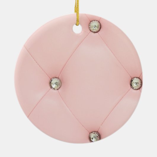 Diamond Bling Pink Tufted Leather Pattern Ornament (Achterkant)