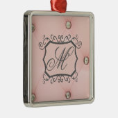 Diamond Bling Roze Getuft Monogram Ornament (Rechts)
