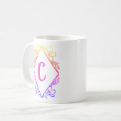 Diamond Botanical Monogram Coffee Mug |Personalize (Devant gauche)