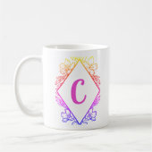Diamond Botanical Monogram Coffee Mug |Personalize (Gauche)
