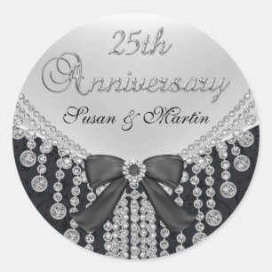 Diamond Bow & Damask 25e Jubileum Sticker