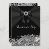 Diamond Bow noir dentelle Invitation du groupe Bac (Devant / Derrière)