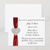 Diamond Bow Verlovingsfeestuitnodiging Kaart (Voorkant / Achterkant)