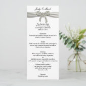 Diamond Bow Wedding Menu Kaart (Staand voorkant)