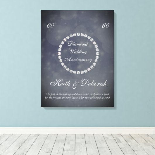  Diamond Bruiloft Jubileum Canvas Afdruk (Insitu (Houten vloer))