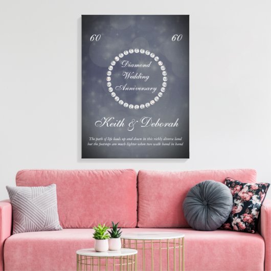  Diamond Bruiloft Jubileum Canvas Afdruk (Insitu (Woonkamer))
