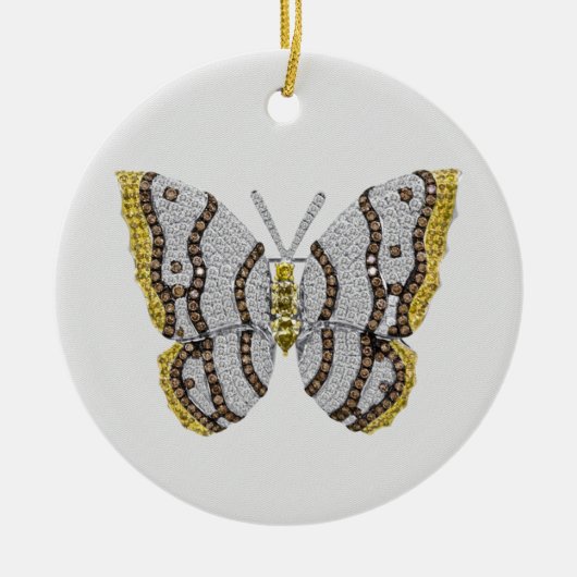 Diamond Butterfly Print Keramisch Ornament (Voorkant)