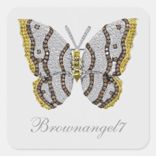 Diamond Butterfly Print Stickers
