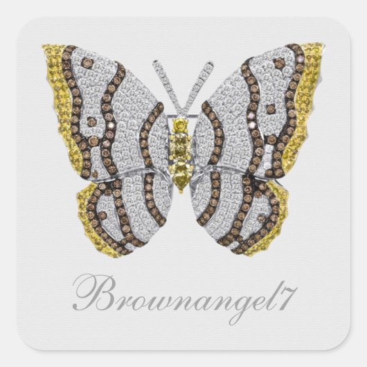 Diamond Butterfly Print Stickers (Voorkant)
