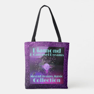 Diamond & Carousel Dreams Paars Faux Glitter Tote Bag