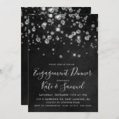 Diamond Chalkboard Engagement Party Uitnodiging (Voorkant / Achterkant)
